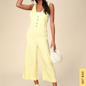 Amalfi Yellow Linen Culotte Jumpsuit
